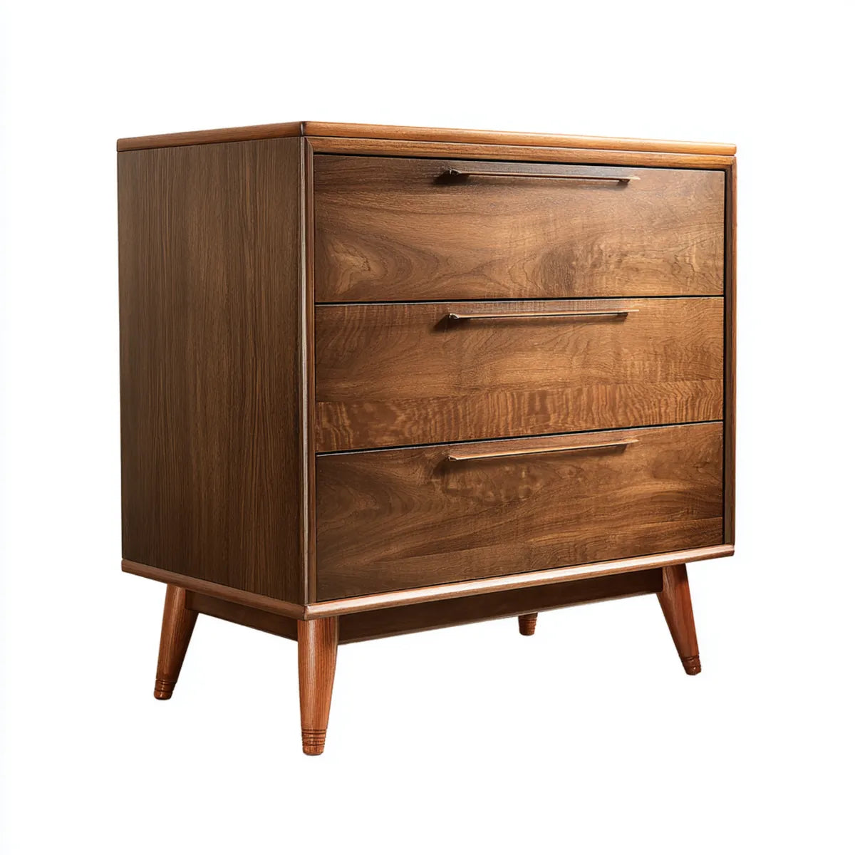 Komoda, Komora z 3 szufladami z orzecha włoskiego w kształcie prostokąta 80 x 45 x 90 cm