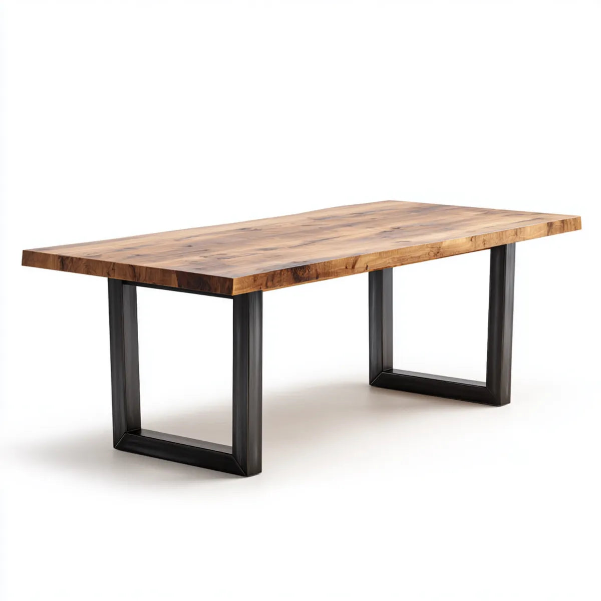 Stół do jadalni, Stolik jadalny Acacia lite drewno naturalna czarny 200 x 100 x 76 cm prostokątny