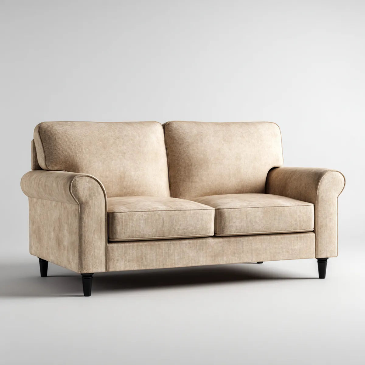 Sofa, 2-osobowa kanapa beżowa 160 x 85 x 85 cm prostokątna poliestrowa