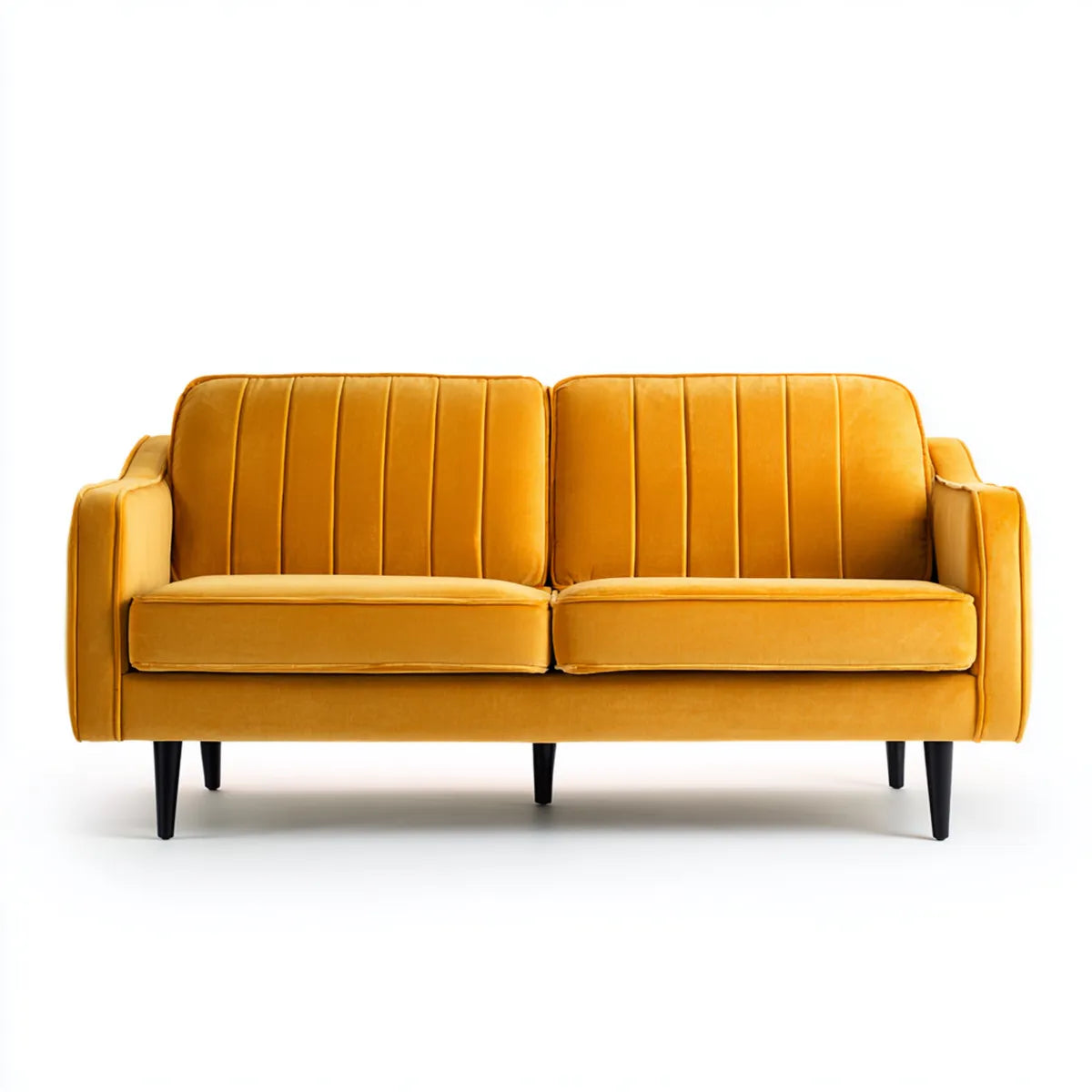 sofa 2-osobowa musztarda żółty 160 x 82 x 84 cm poliester włącznie prostokątna