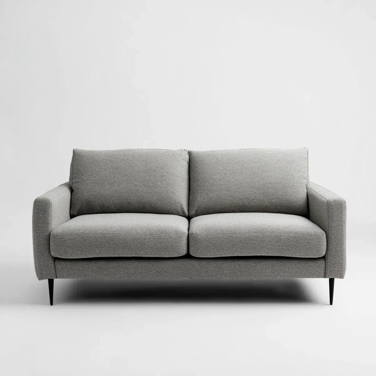 Sofa, 2-fotelikowa sofa szara 160 x 85 x 85 cm z tapicerką poliestrową i stalowe nogi