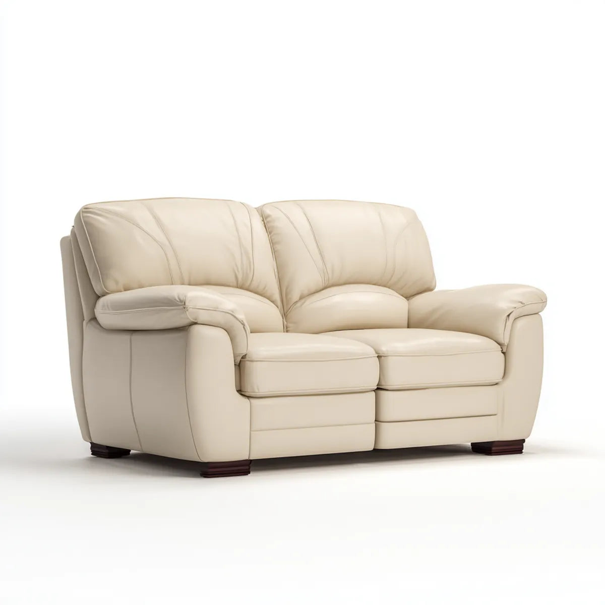 Sofa, 2-osobowa kanapa krem 160 x 95 x 90 cm PU- sztuczna skóra prostokątna
