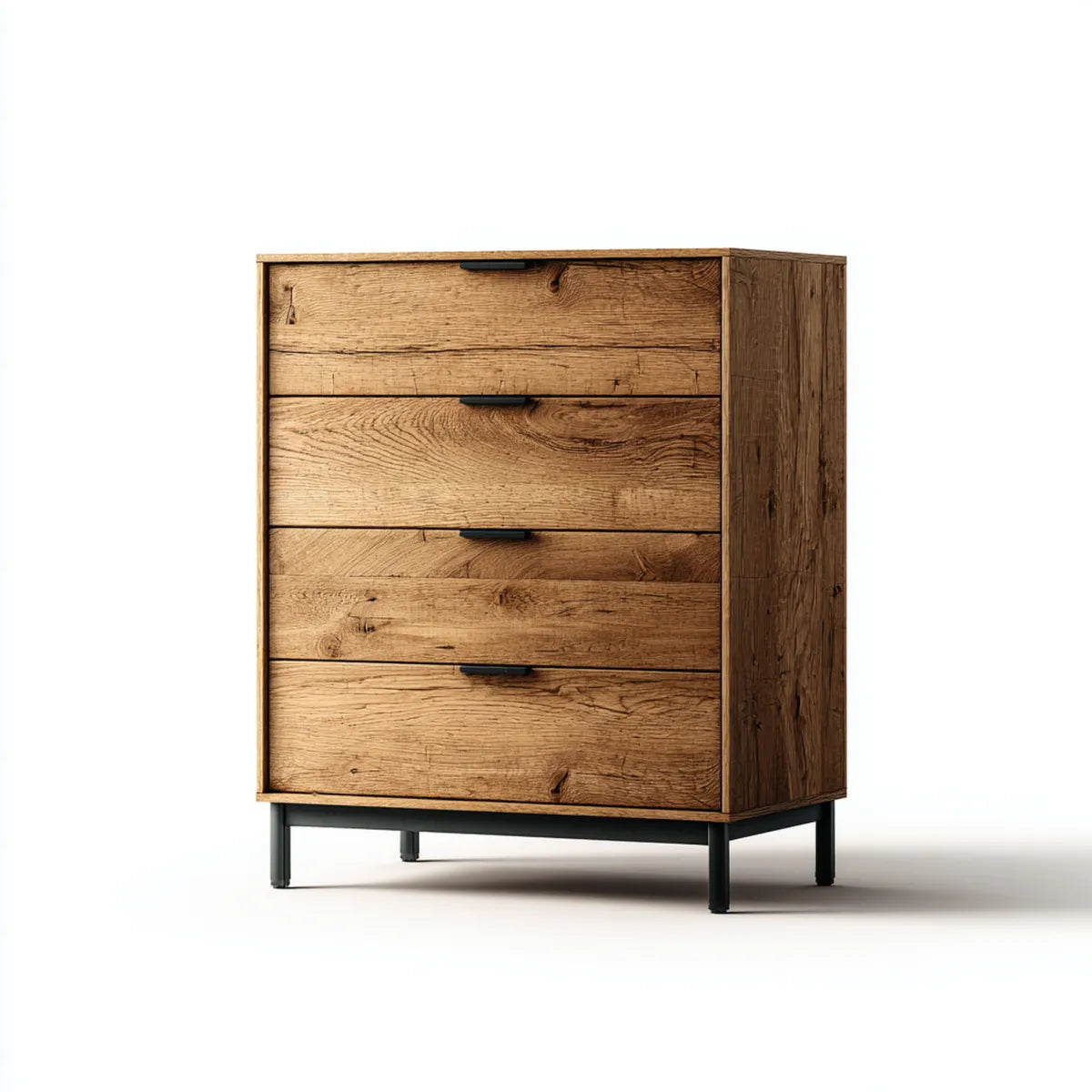 Komoda, Kombinezon w kolorach dębu litego z 4 szufladami 80 x 42 x 100 cm prostokątna