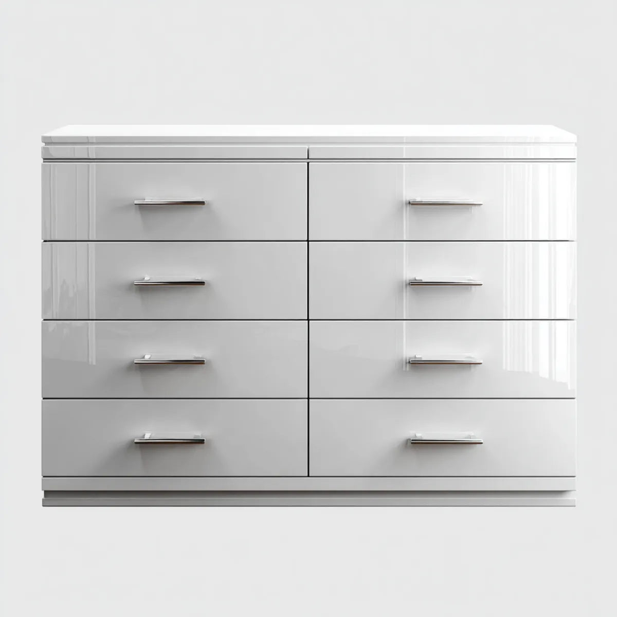 Komoda, Komora z 8 szufladami Biała 140 x 40 x 90 cm MDF prostokątna