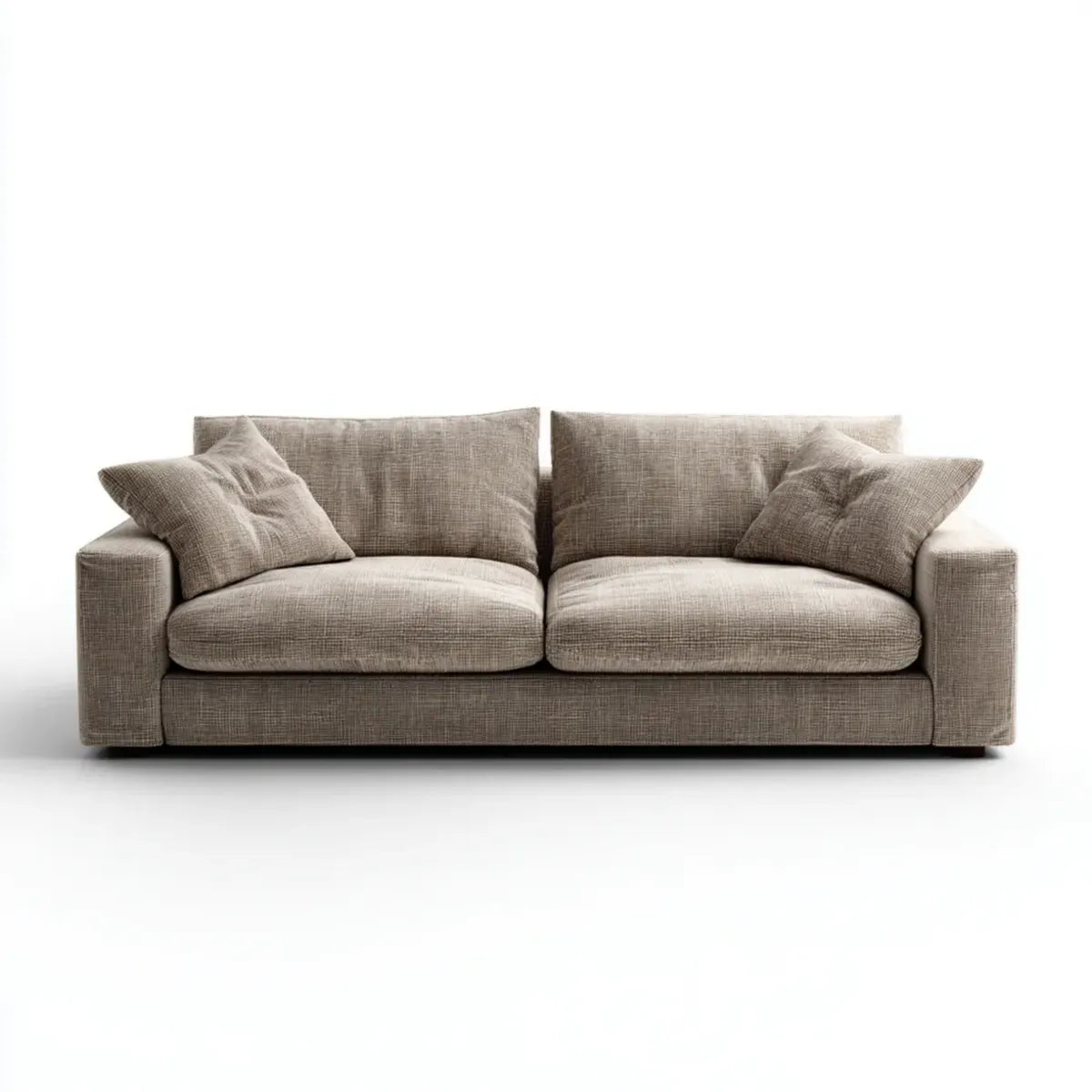 Sofa, 2-fotela Beżowa 220 x 95 x 85 cm z tapicerką poliestrową prostokątną