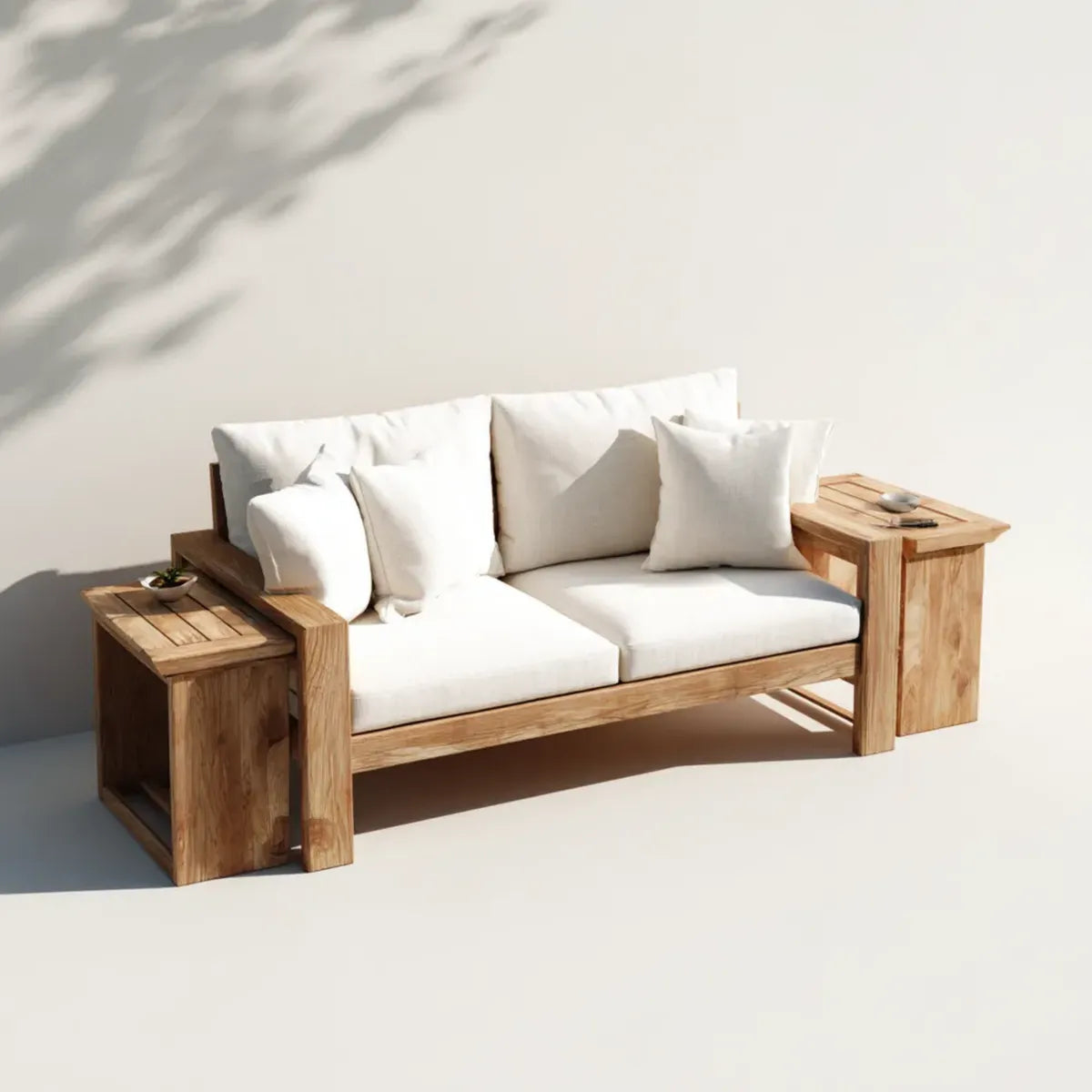 Sofa ogrodowa, Zestaw do parzenia kawy Taras 2-osobowy Zestaw do przyrządzania kremu typu 224 x 78 x 78 cm lity teak poliestrowy prostokątna