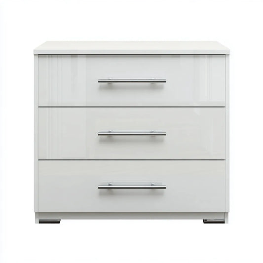 Komoda, Klatka piersiowa z 3 szufladami biały 80 x 40 x 80 cm MDF prostokątna