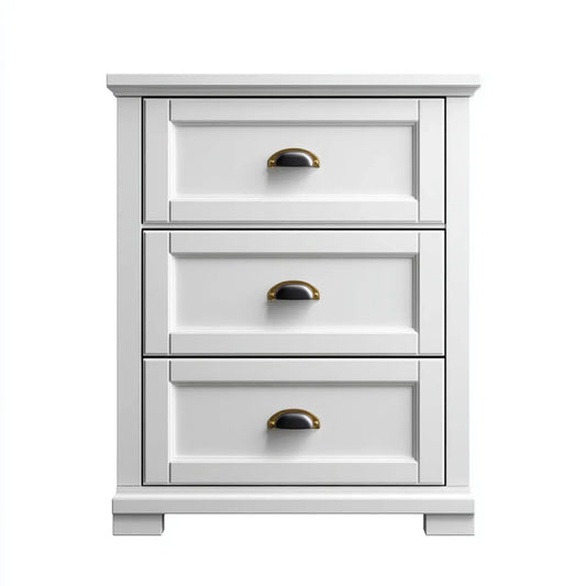 Komoda, Koszulka kredens biały 80 x 40 x 100 cm z płyty MDF z 3 szufladami