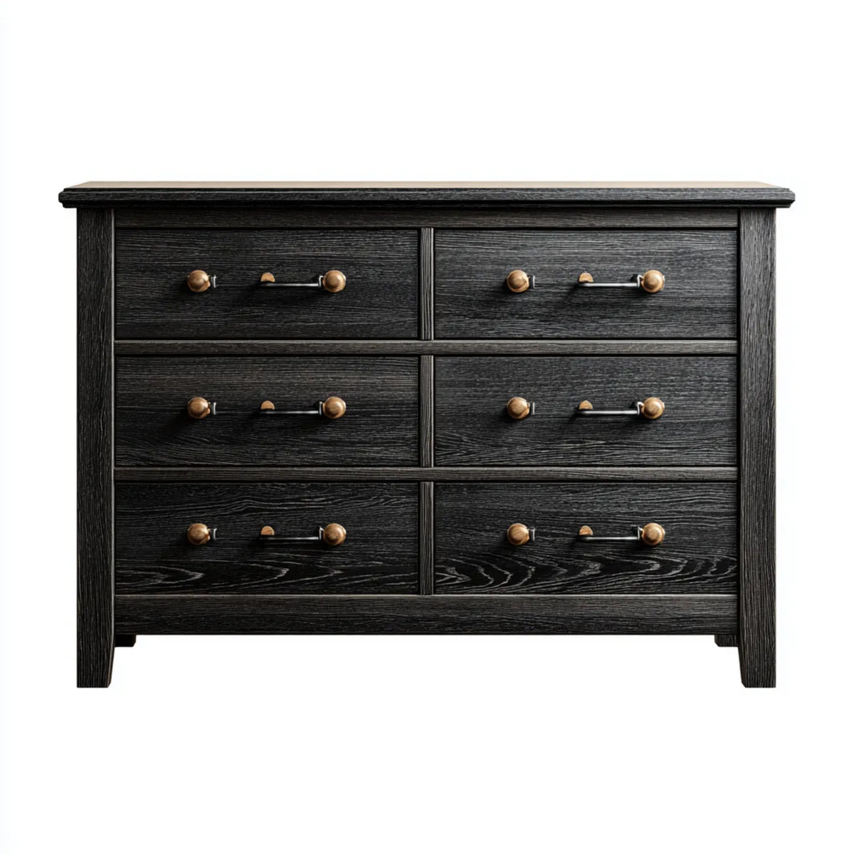 Komoda, Kostiumy z 6 szufladami Czarna 120 x 40 x 90 cm drewna oparte prostokątne