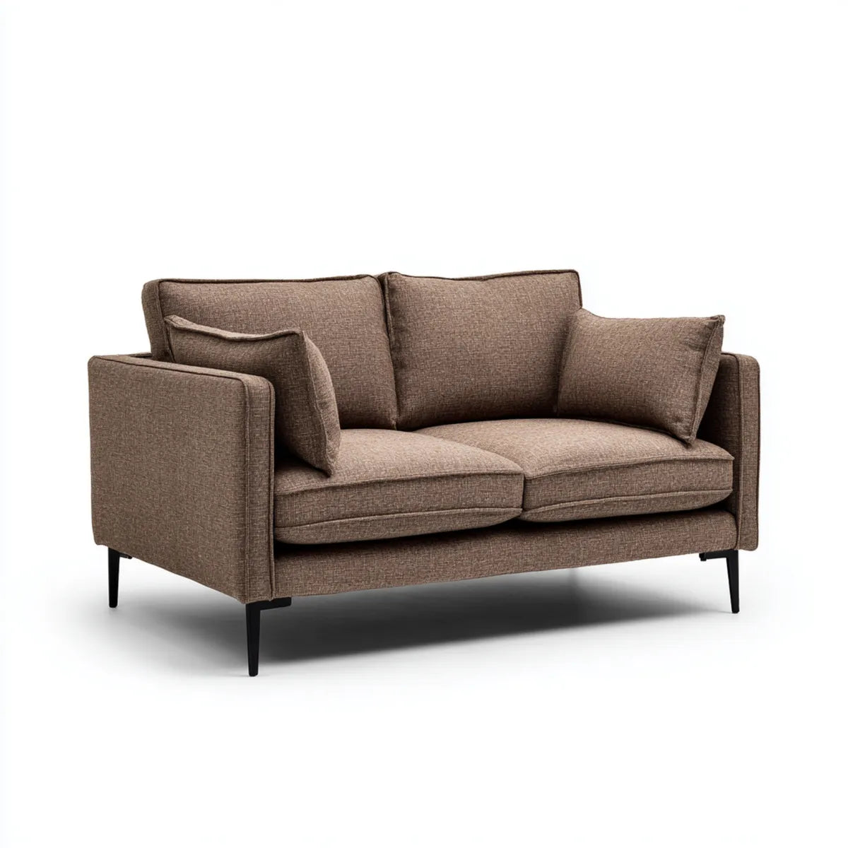Sofa, 2-fotela Brązowa 170 x 88 x 84 cm poliester prostokątna