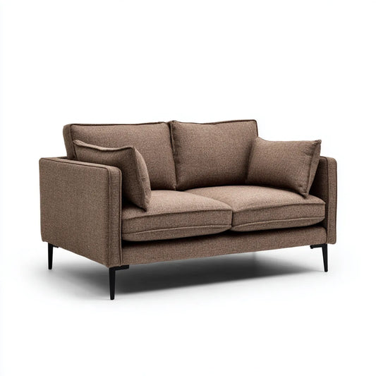 Sofa, 2-fotela Brązowa 170 x 88 x 84 cm poliester prostokątna