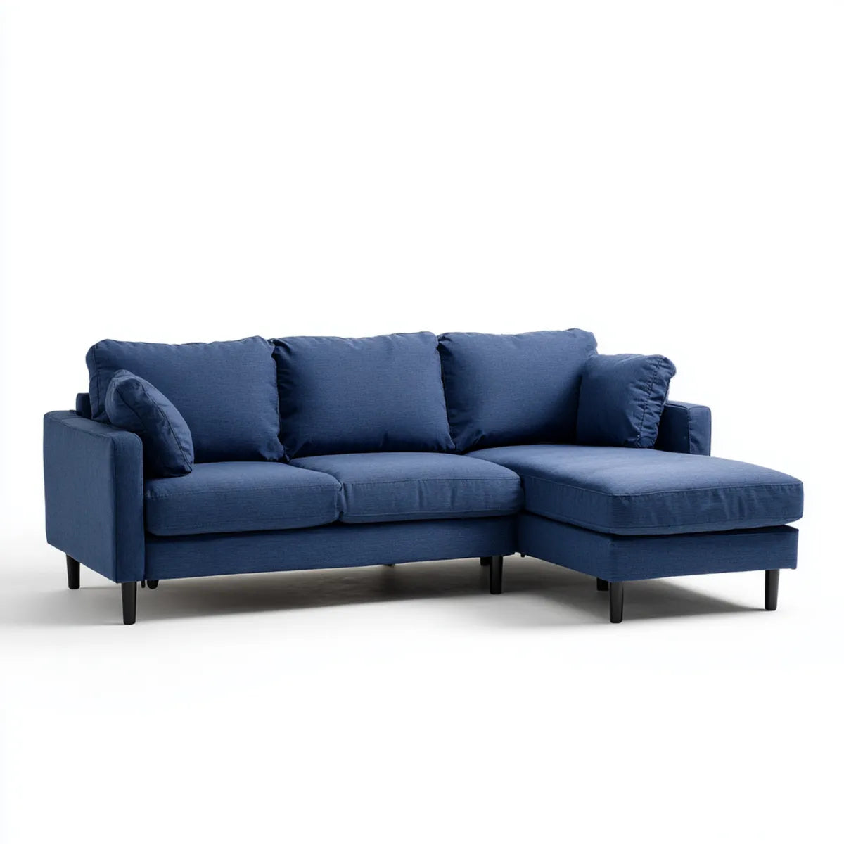 Sofa, Kanapa narożna z recyrkulatorem ciemnoniebieskim 230 x 150 x 85 cm poliestrowy prostokątna
