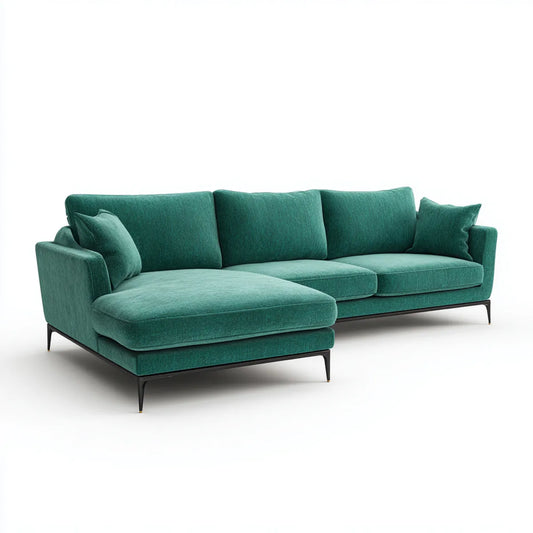 Sofa, Kanapa narożna z szezlongiem Grün 280 x 160 x 85 cm poliestrowy kształt L