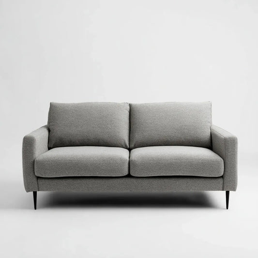 Sofa, 2-fotelikowa sofa szara 160 x 85 x 85 cm z tapicerką poliestrową i stalowe nogi