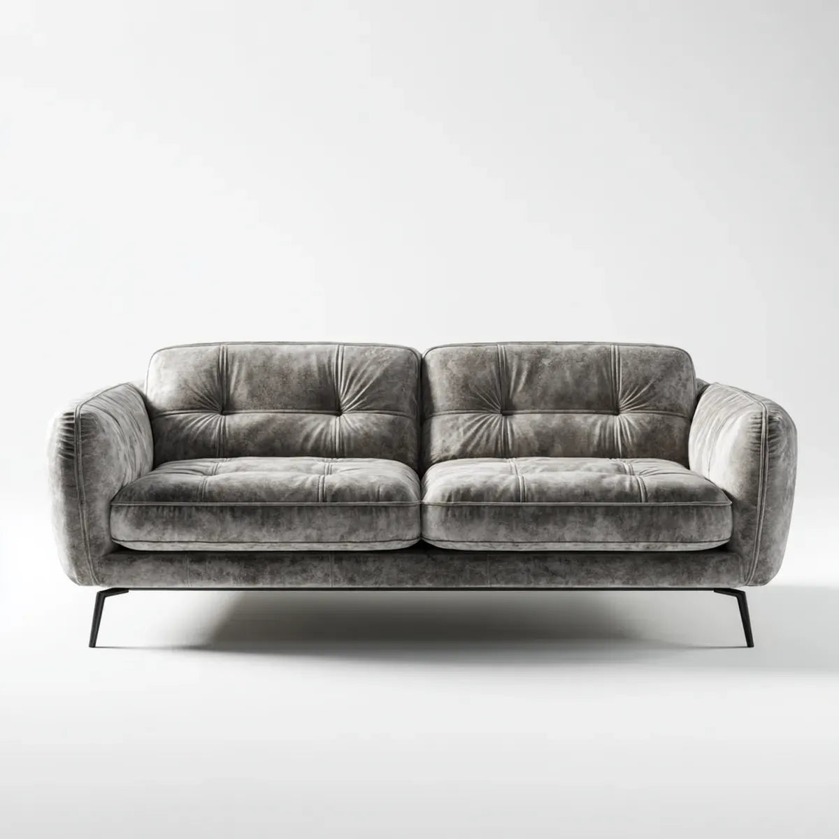 sofa 3-osobowa szara 210 x 90 x 85 cm poliestrowy mikrofiber kształt prosty