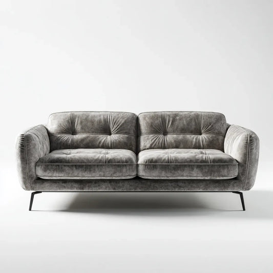 sofa 3-osobowa szara 210 x 90 x 85 cm poliestrowy mikrofiber kształt prosty