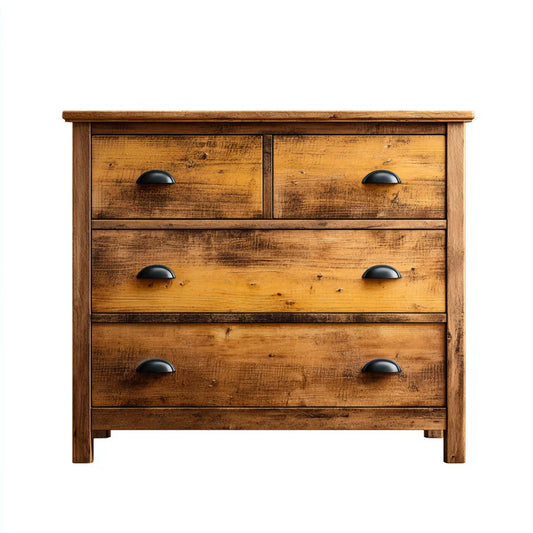 Komoda, Wygodne 4 szuflady brązowy rustykalny 80 x 40 x 90 cm w litej prostokątnej sosnie