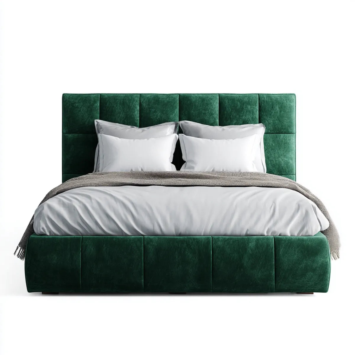 Łóżko podwójne tapicerowane Emerald zielony 180 x 200 cm poliester w tym prostokątny