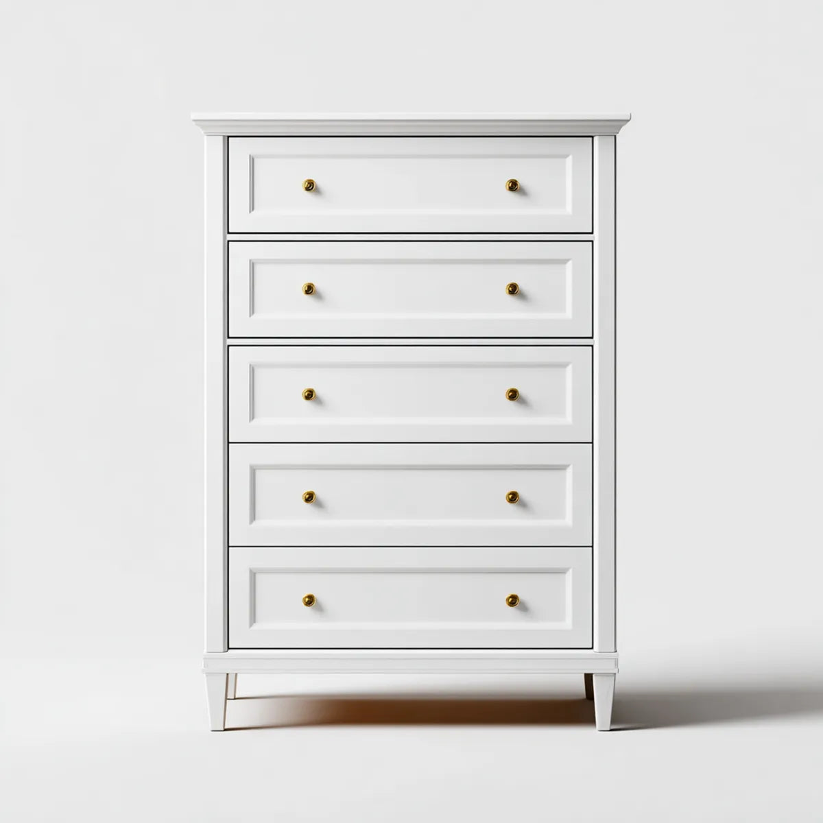 Komoda, Kommode 5 szuflady biały 80 x 45 x 120 cm prostokątna MDF