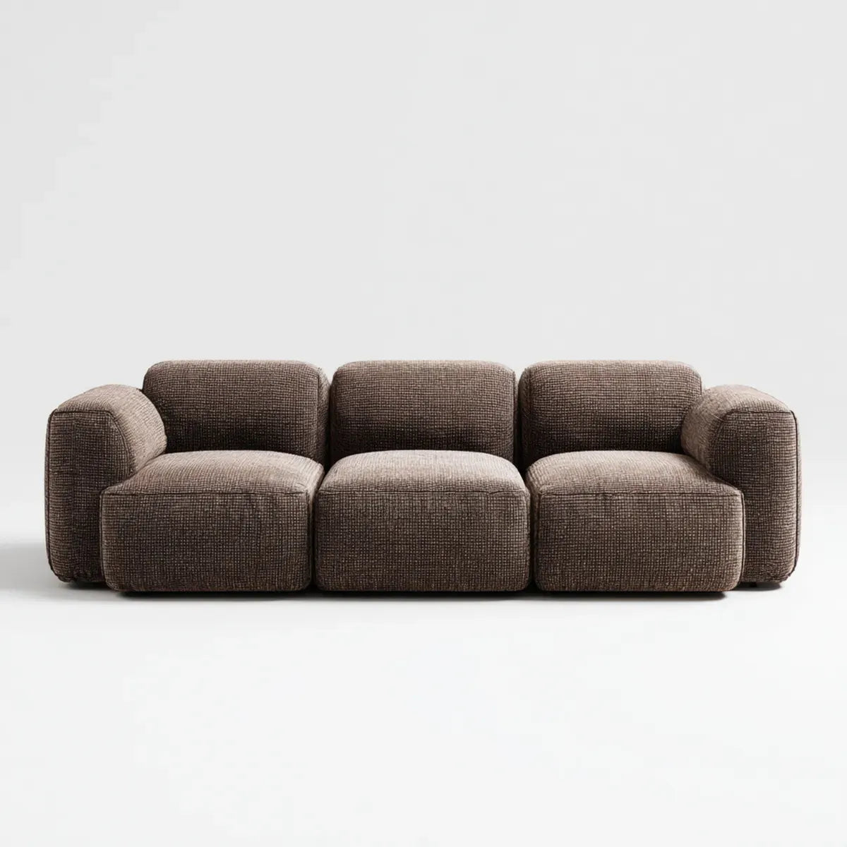 Sofa, 3-kanapa fotela Brązowy 240 x 95 x 75 cm kanapa z poliestru prostokątna