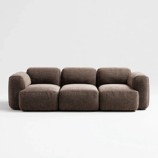 Sofa, 3-kanapa fotela Brązowy 240 x 95 x 75 cm kanapa z poliestru prostokątna