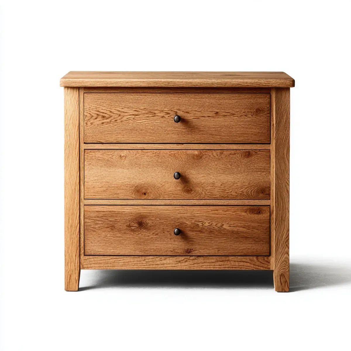Komoda, Commode Dąb naturalny naturalna z 3 szufladami z dębu 90 x 45 x 90 cm prostokątna