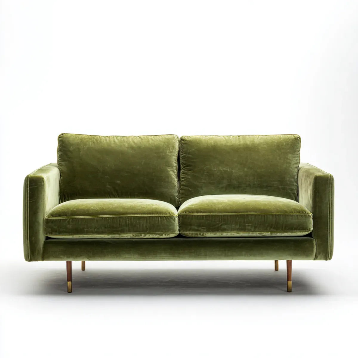 sofa 2-osobowa oliwkowa zielona 160 x 85 x 82 cm poliester włącznie prostokątna