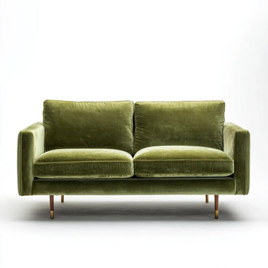sofa 2-osobowa oliwkowa zielona 160 x 85 x 82 cm poliester włącznie prostokątna
