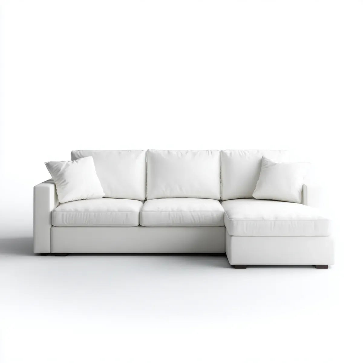 Sofa, Kanapa narożna 3-fotelik biały 270 x 160 x 85 cm poliester kształt litery L