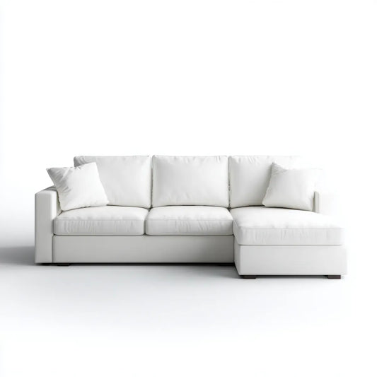 Sofa, Kanapa narożna 3-fotelik biały 270 x 160 x 85 cm poliester kształt litery L