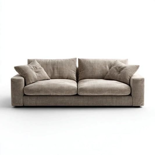 Sofa, 2-fotela Beżowa 220 x 95 x 85 cm z tapicerką poliestrową prostokątną