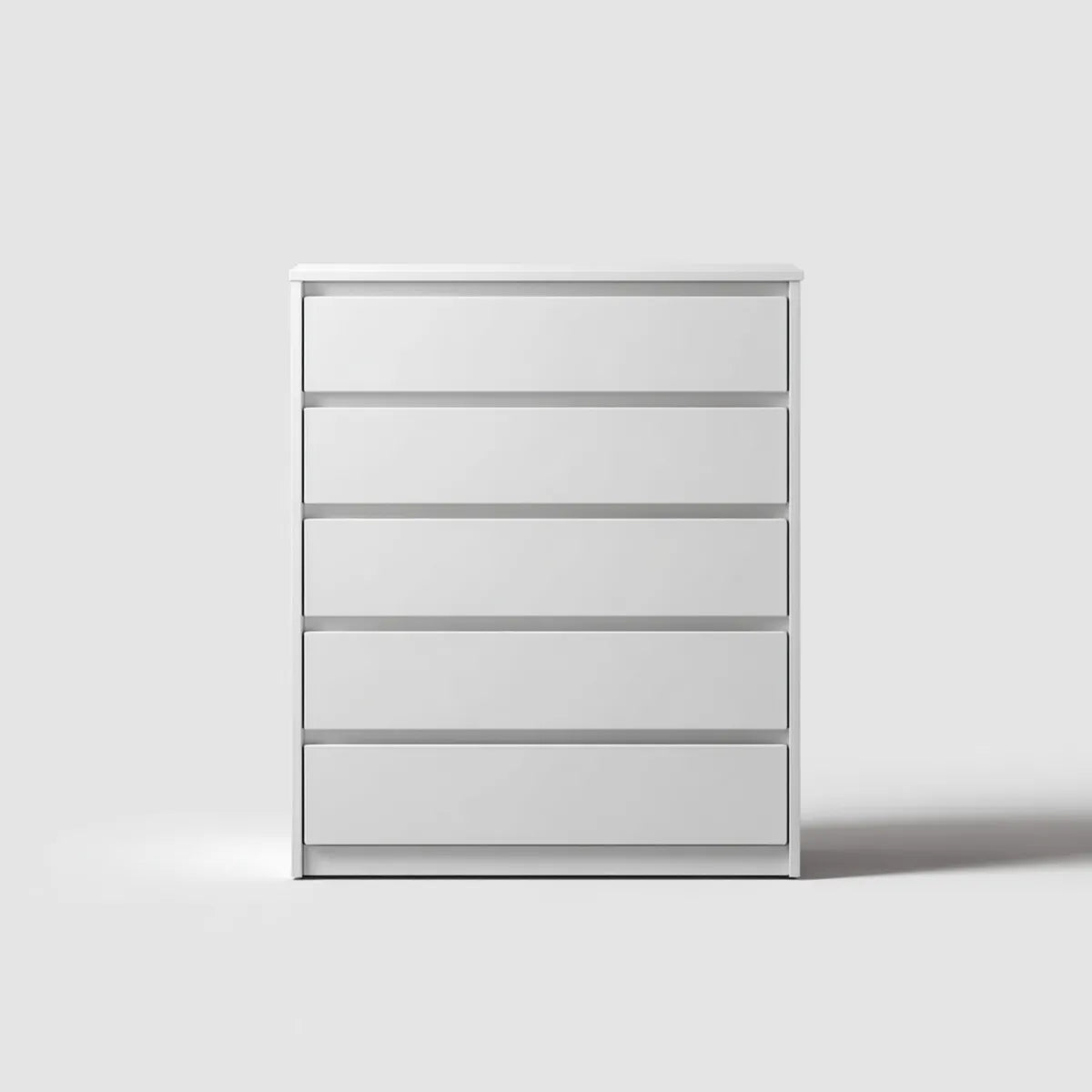 Komoda, Kommode 5 białe szuflady w prostokątnym MDF 80 x 40 x 100 cm