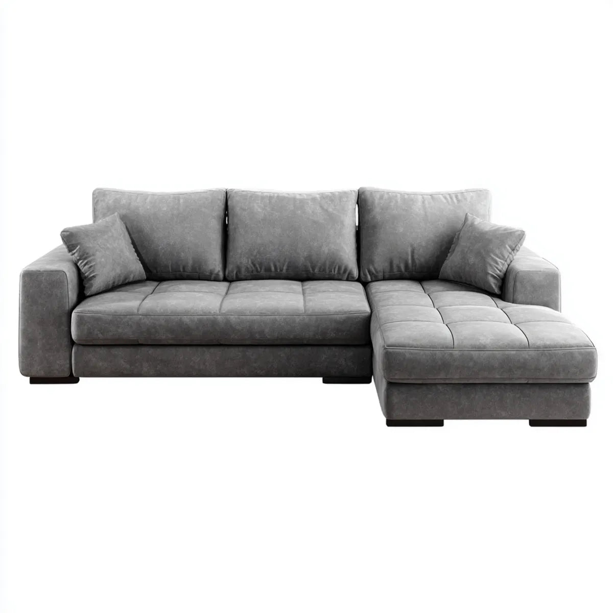 Sofa, Kanapa narożna z szarym, odkurzaczem 260 x 160 x 85 cm poliestrowego kształtu poliestru