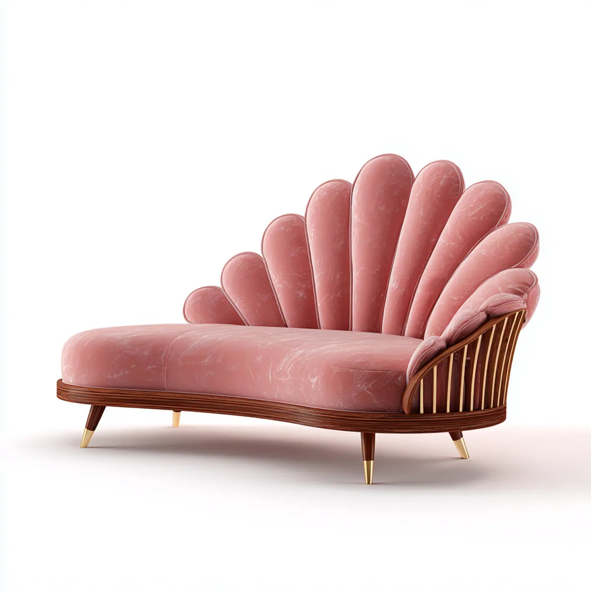 Sofa, Kanapa Chaiselongue różowy 180 x 75 x 105 cm poliestrowy aksamitny kształt